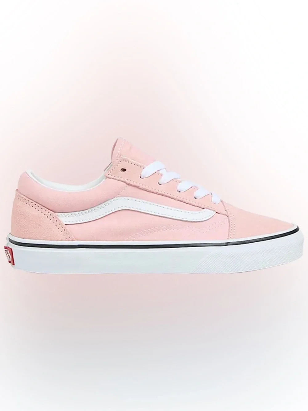 Vans Kids Low-Top Sneakers in Light Pink with White Stripe